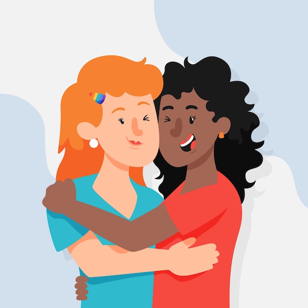 Ilustración plana del mes del orgullo lgbt