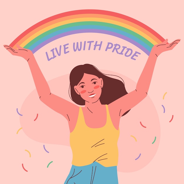 Vector ilustración plana del mes del orgullo lgbt