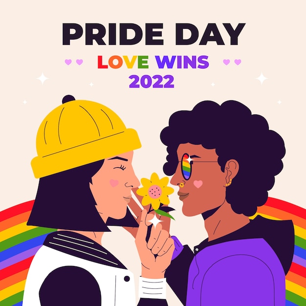 Vector ilustración plana del mes del orgullo lgbt