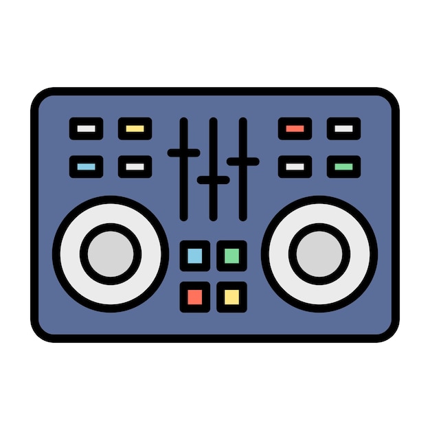 Vector ilustración plana del mezclador de dj