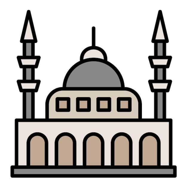 Ilustración plana de la mezquita