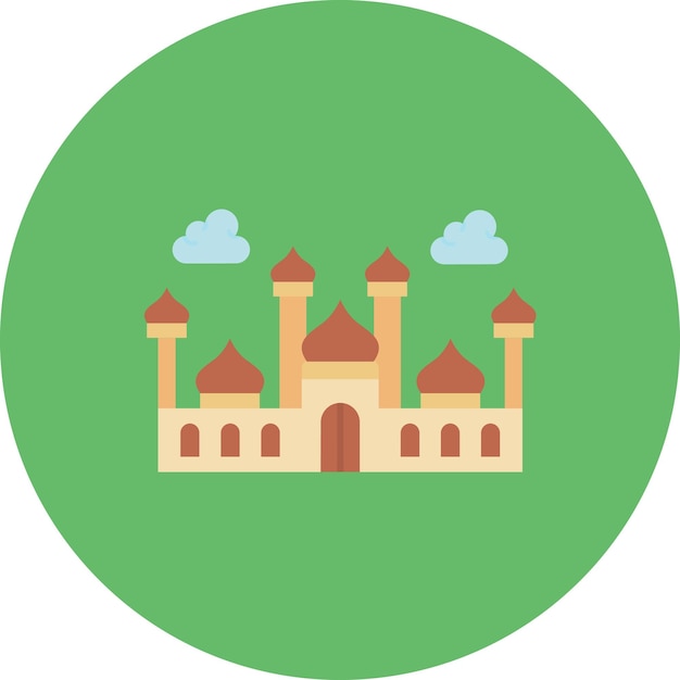 Ilustración plana de la mezquita