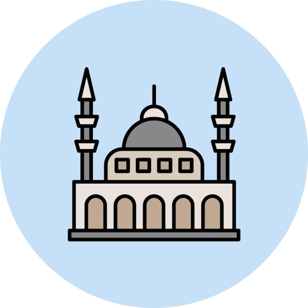 Ilustración plana de la mezquita