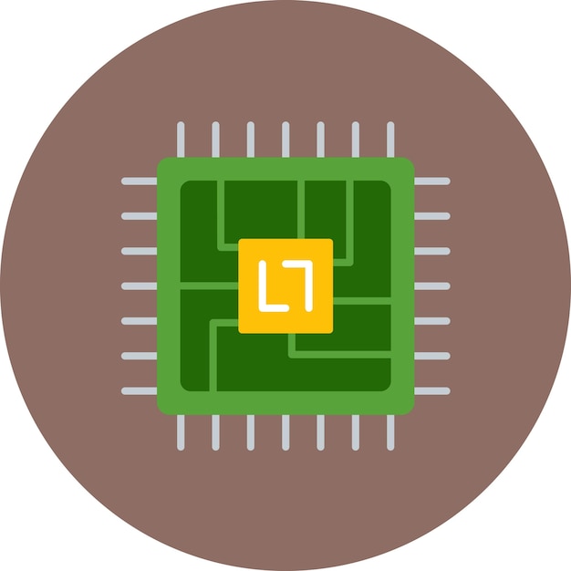 Ilustración plana del microchip