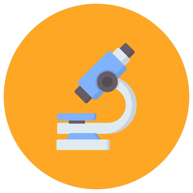Ilustración plana del microscopio