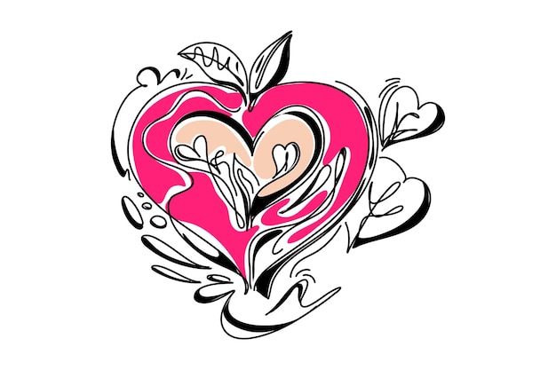 Ilustración plana minimalista de Amor de San Valentín Perfecto para diseño web y campañas publicitarias