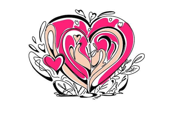 Ilustración plana minimalista de Amor de San Valentín Perfecto para diseño web y campañas publicitarias
