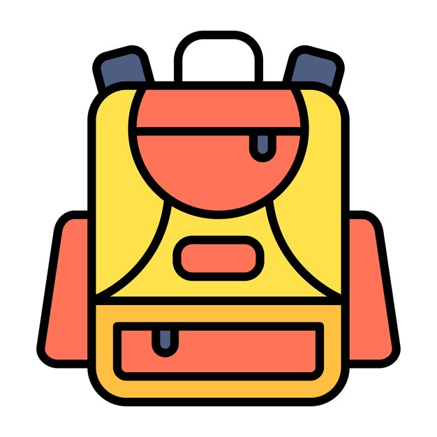 Ilustración plana de mochila
