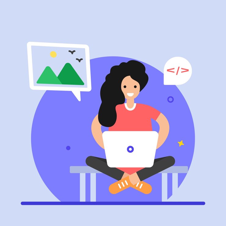 Vector una ilustración plana de moda de desarrollo web.