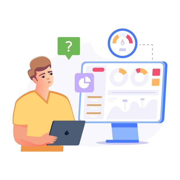Una ilustración plana de moda de desarrollo web.