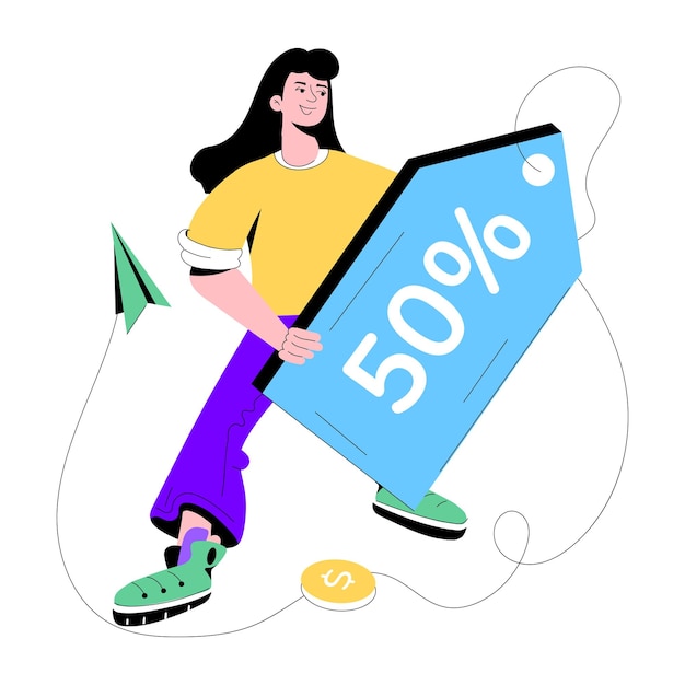 Vector ilustración plana de moda de descuento de venta