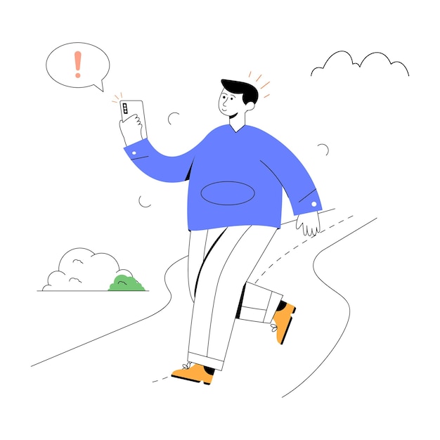 Ilustración plana de moda de notificación
