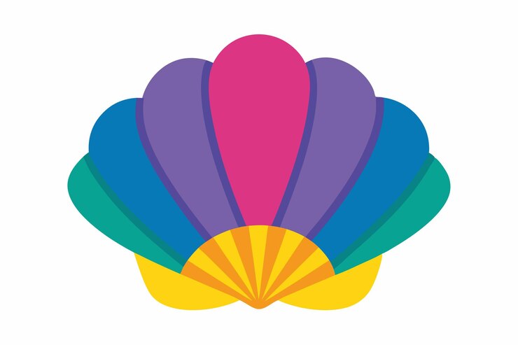 Vector ilustración plana moderna de una concha de mar sobre un fondo blanco