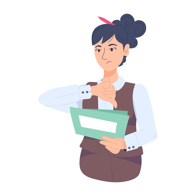Ilustración plana moderna de empresaria
