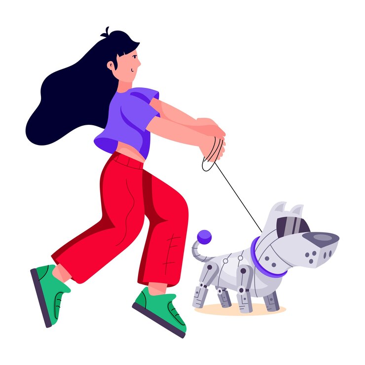 Vector ilustración plana moderna de perro robot