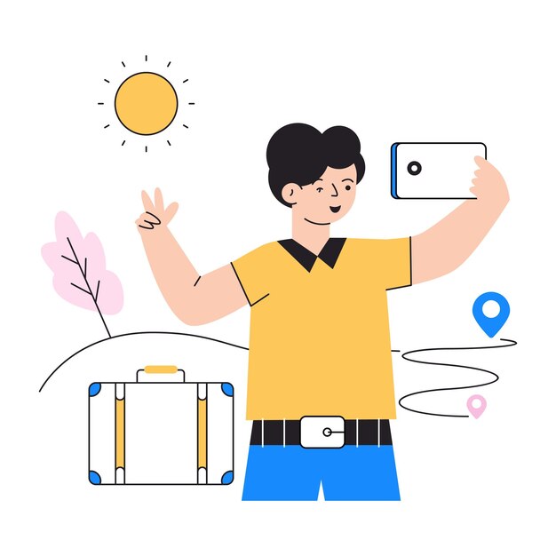 Ilustración plana moderna de presupuesto de viaje