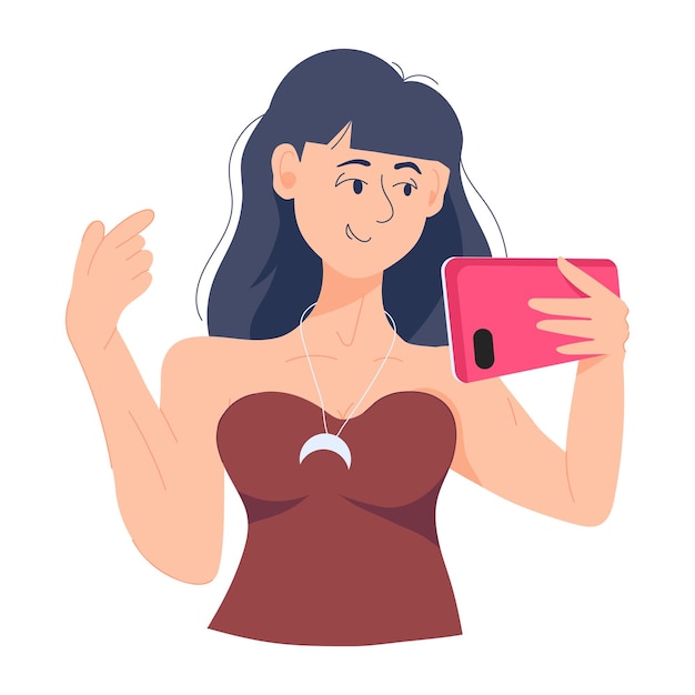 Ilustración plana moderna de tomar una selfie