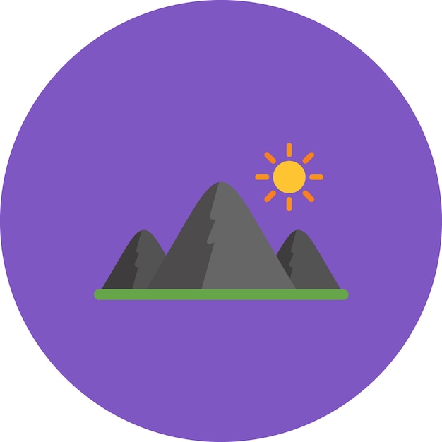Ilustración plana de montañas