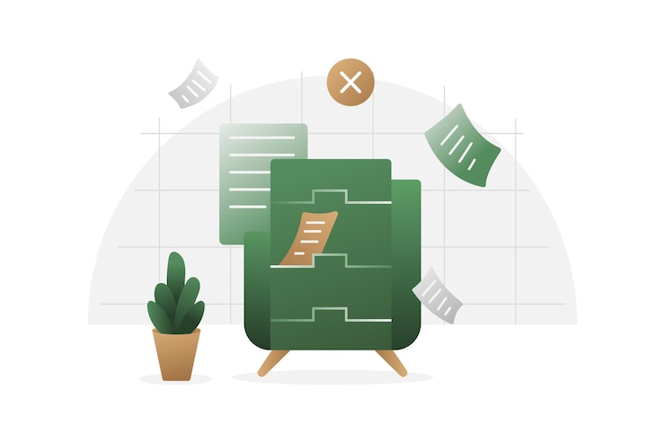 Vector sin ilustración plana de muebles de datos de archivo