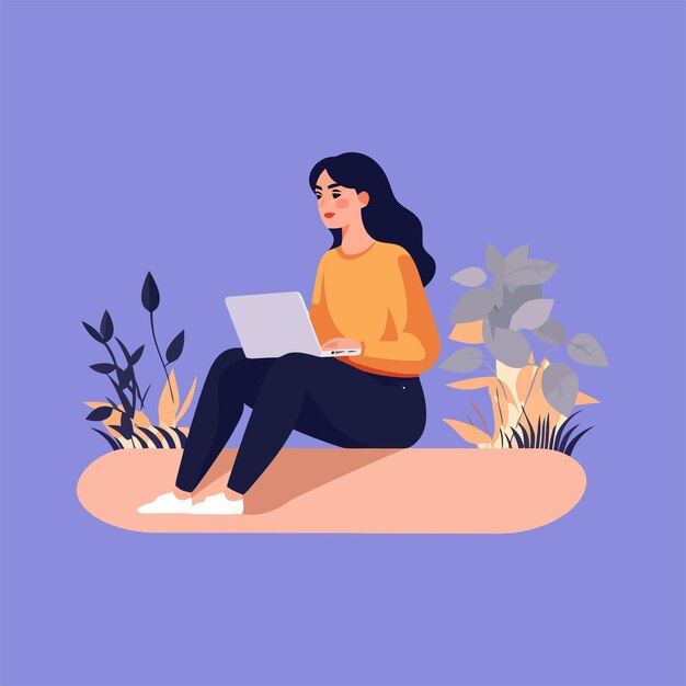 Ilustración plana de la mujer de bussines