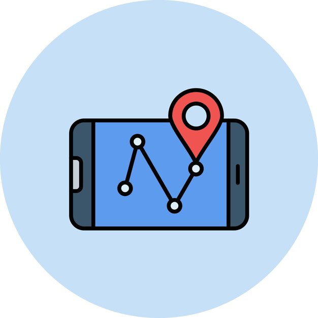 Ilustración plana de la navegación por GPS
