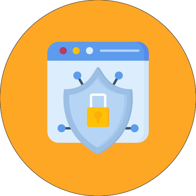 Ilustración plana del navegador de seguridad
