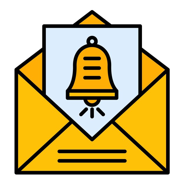 Ilustración plana de la notificación de correo electrónico