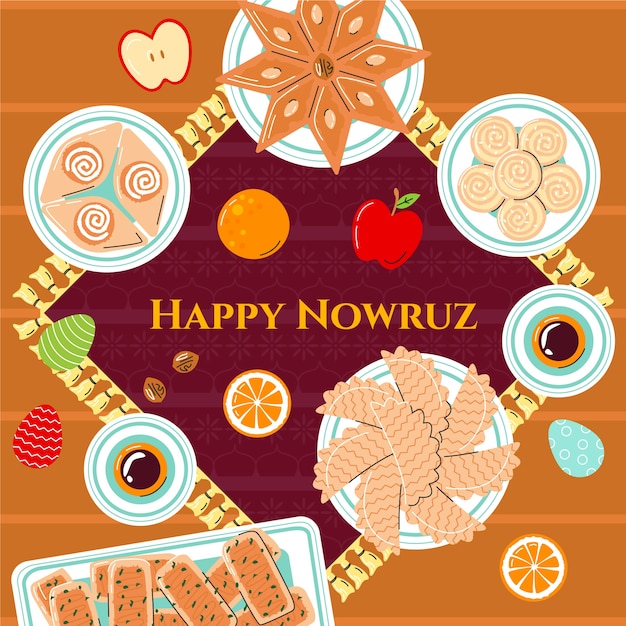 Vector ilustración plana de nowruz