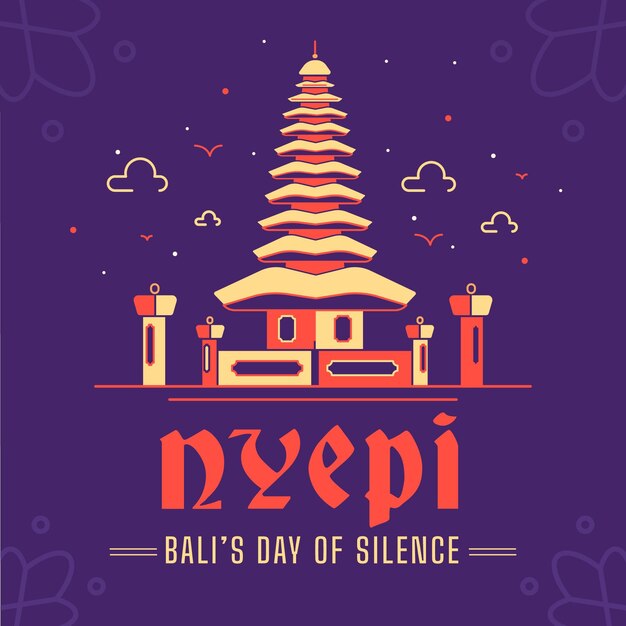 Ilustración plana nyepi