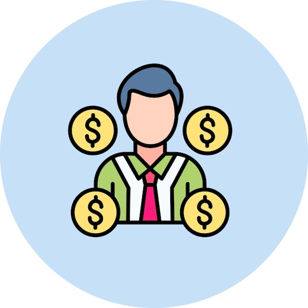 Ilustración plana del oficial de finanzas