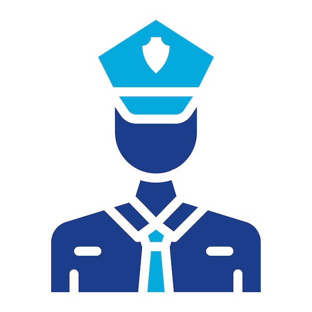 Ilustración plana del oficial de policía