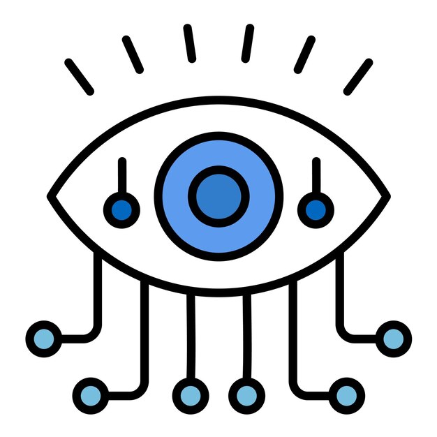 Ilustración plana del ojo biónico