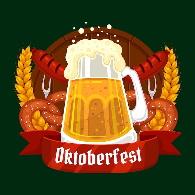 Ilustración plana para el Oktoberfest