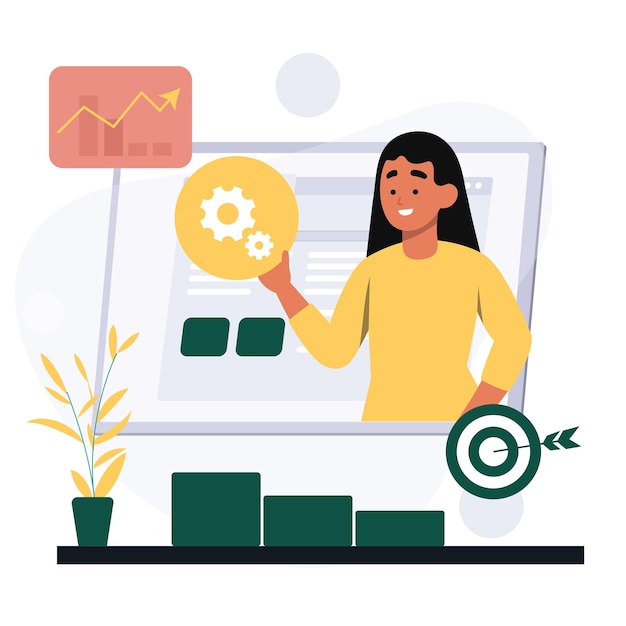 Ilustración plana de optimización seo