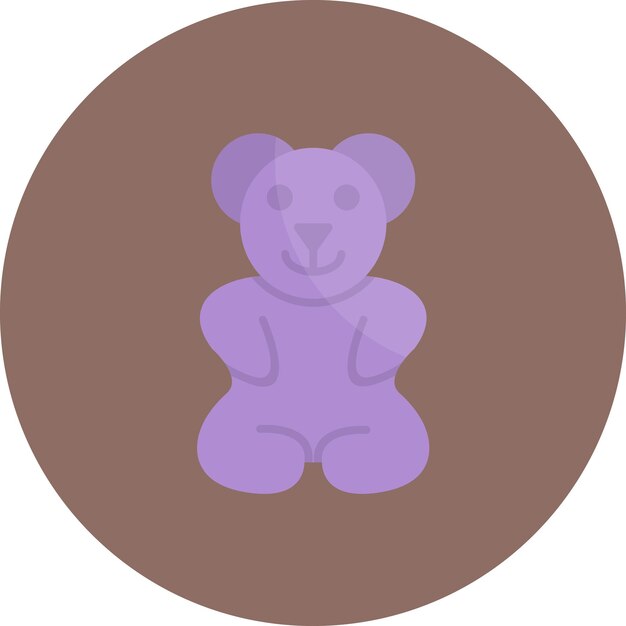 Ilustración plana del oso de goma