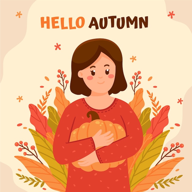 Vector ilustración plana para el otoño