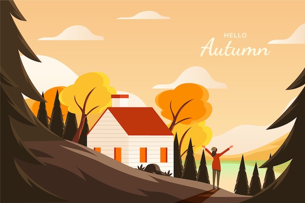 Vector ilustración plana para el otoño