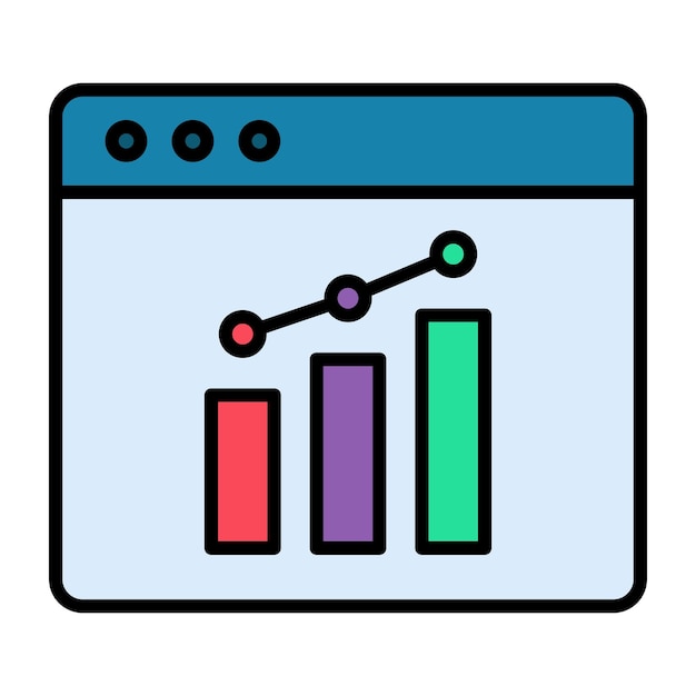 Ilustración plana de la página web del mercado de valores