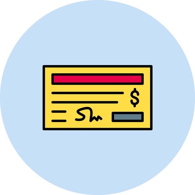 Ilustración plana del pago del cheque