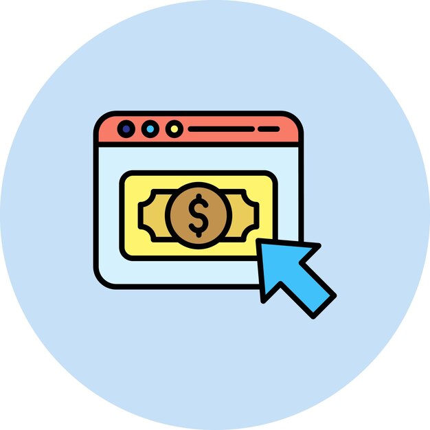 Ilustración plana de pago por clic