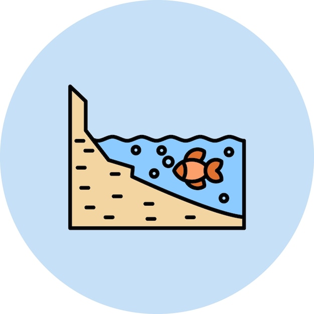 Ilustración plana del paisaje costero