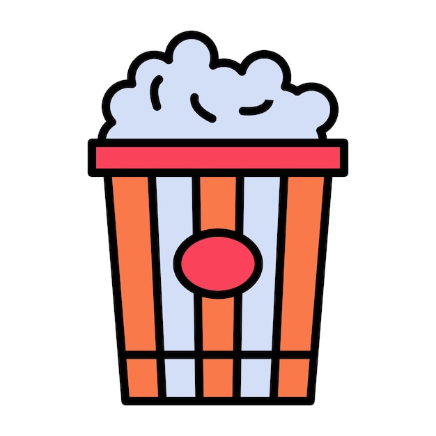 Ilustración plana de palomitas de maíz