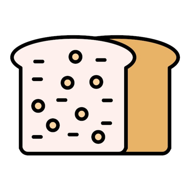 Ilustración plana de pan