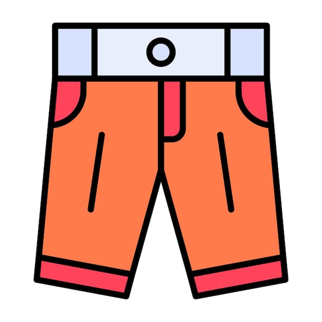 Ilustración plana de pantalones cortos
