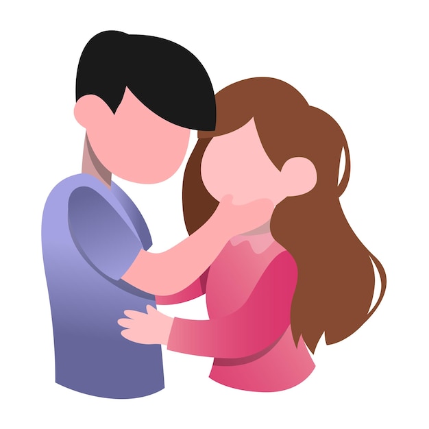 Ilustración plana de una pareja de amantes