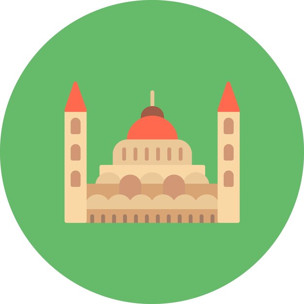 Ilustración plana del Parlamento húngaro