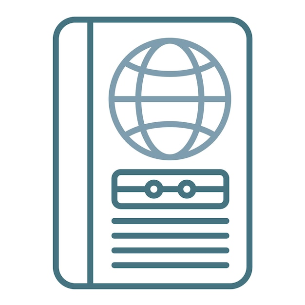 Ilustración plana de pasaporte
