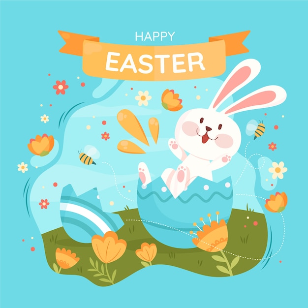 Vector ilustración plana de pascua