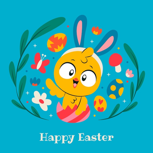 Ilustración plana de pascua