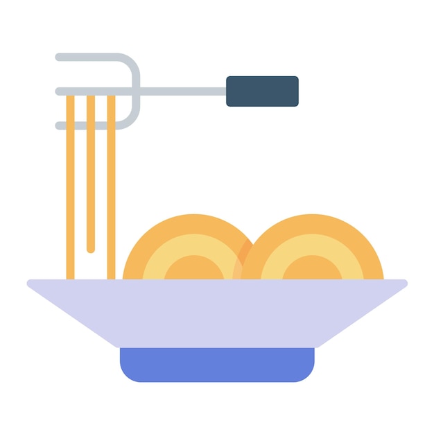 Ilustración plana de pasta